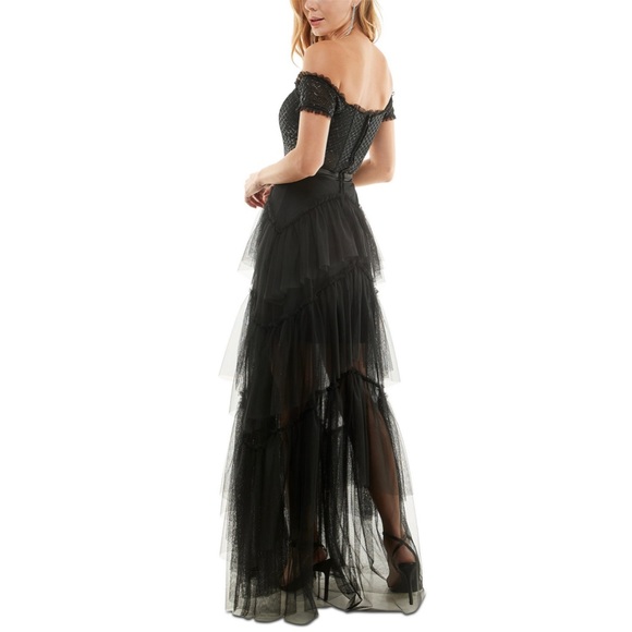 City studio corset black mesh tiered dress - Picture 8 of 8